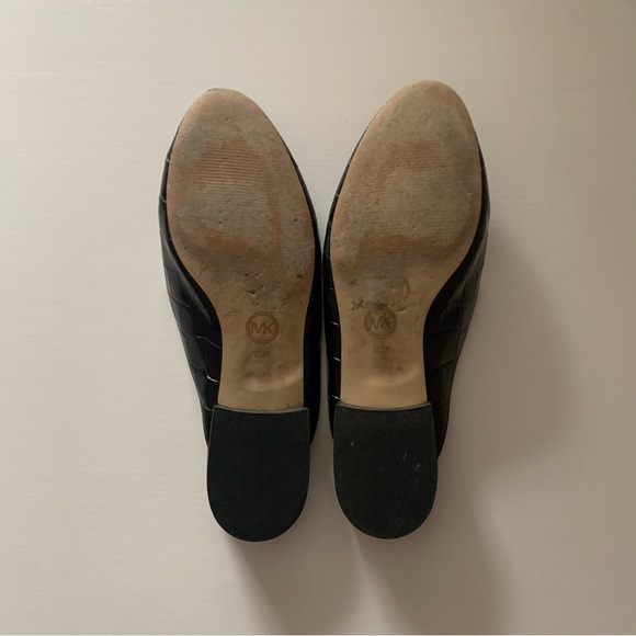 Michael Kors | Black leather flats | Reptile print | Size 10 - Picture 5 of 7